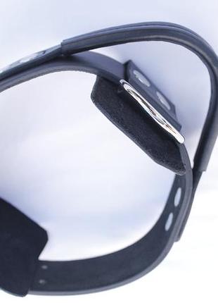 Шкіряний нашийник ручної роботи "lockdog" із ручкою чорний