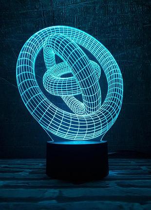 Детский ночник - светильник "кольца" 3dtoyslamp