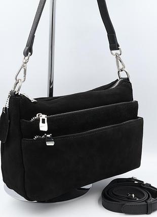 Сумка женская замшевая suede leather f8269 black