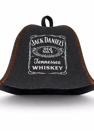 Лазнева шапка luxyart "jack daniel's" штучний фетр чорний (xl-763)