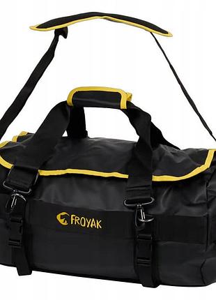 Водонепроницаемая дорожная сумка, рюкзак 2 в 1 froyak 30l черная