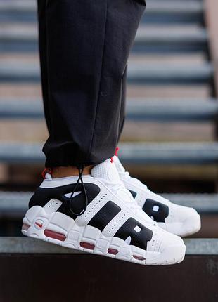 Nike air more uptempo low white black red 4