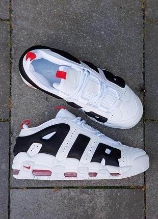 Nike air more uptempo low white black red 7