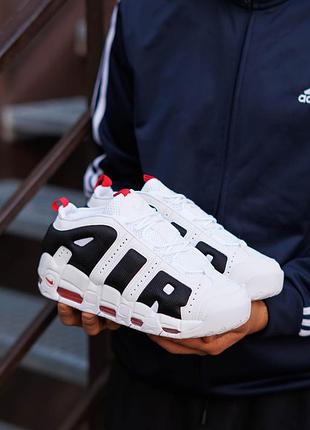 Nike air more uptempo low white black red 2
