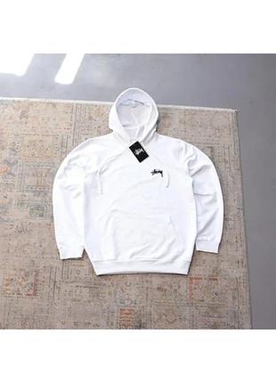 Худі stussy. виробництво туреччина. з гарним принтом., білий