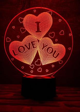 Сменная пластина для 3d ламп "i love you" 3dtoyslamp