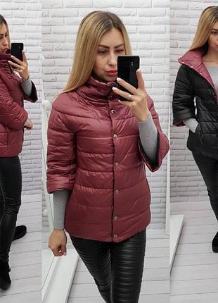 Куртка 415 чорний з бордо