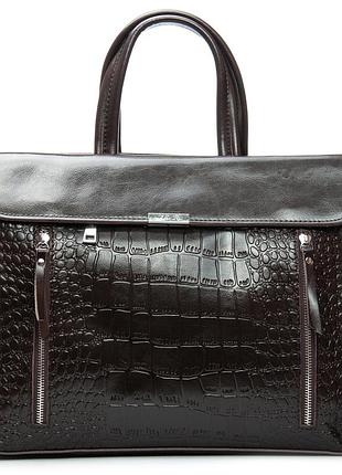 Podium сумка женская классическая кожа alex rai 5052 brown croco