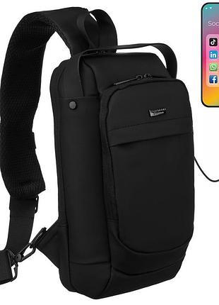 Сумка-слинг мужская peterson ptn-88040-black