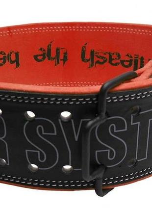 Пояс для тяжелой атлетики power system ps-3830 beast кожаный black/red m