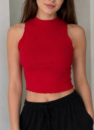 Топ красный женский, топ майка