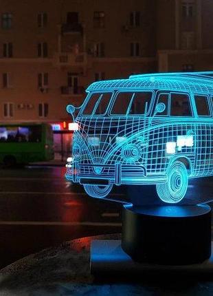 3d нічник "автомобіль 8" (волічне зображення) + пульт дк + мережевий адаптер + батарейки (3ааа) 3dtoyslamp