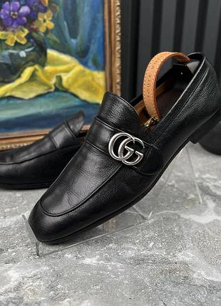 Gucci donnie double gg loafers мужские туфли лоферы кожа оригинал 41.5 eur