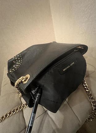 Сумочка michael kors jet set item medium chain tote shoulder leather bag 8