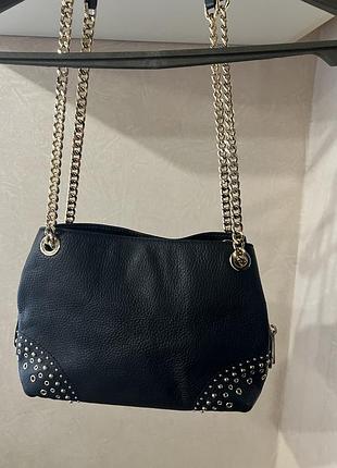 Сумочка michael kors jet set item medium chain tote shoulder leather bag 2