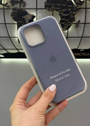 Чохол silicone case з мікрофіброю для iphone 16 pro max,чохол-бампер для айфон 16 про макс (синій)