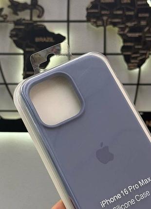 Чехол silicone case с микрофиброй для iphone 16 pro max, чехол-бампер для айфон 16 про макс (синий) 2