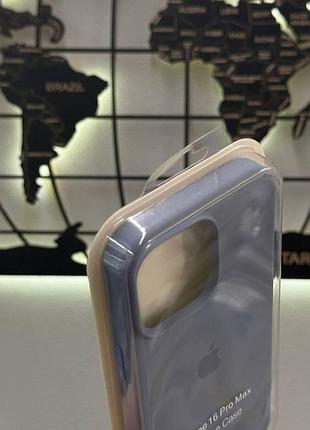 Чехол silicone case с микрофиброй для iphone 16 pro max, чехол-бампер для айфон 16 про макс (синий) 5
