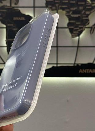 Чехол silicone case с микрофиброй для iphone 16 pro max, чехол-бампер для айфон 16 про макс (синий) 7
