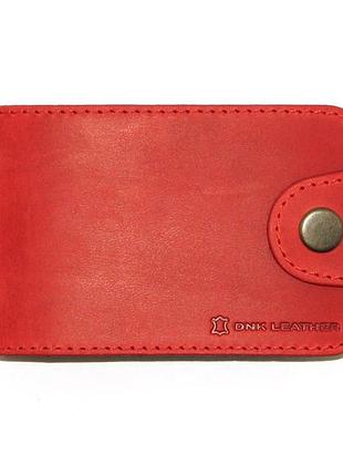 Кожаная визитница dnk leather cards-h красная