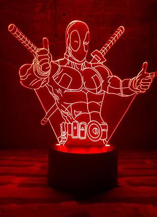 Сменная пластина для 3d ночника "дэдпул 3" 3dtoyslamp