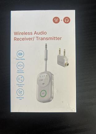Bluetooth передавач-приймач 2 в 1 адаптер для автомобілів та будинку з aux 3.5 мм та підтримкою airpods
