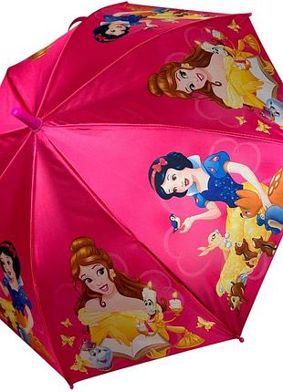 Детский зонт-трость для девочек с принцессами на 8 карбоновых спиц от toprain, розовый, mr 00104-2