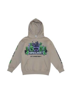 Бежевая толстовка худи primark minecraft на мальчика 8-9 и 9-10 лет