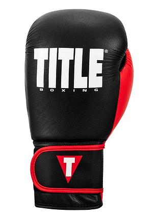 Боксерські рукавиці title boxing dynamic strike black/red 16 oz (бинти 4м. в комплекті) 6