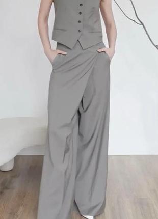Трендові широкі штани від бренду zara