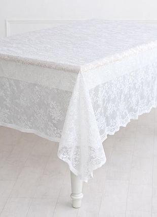 Скатерть кружевная 140*260см petite bloom, цвет - молочный белый
