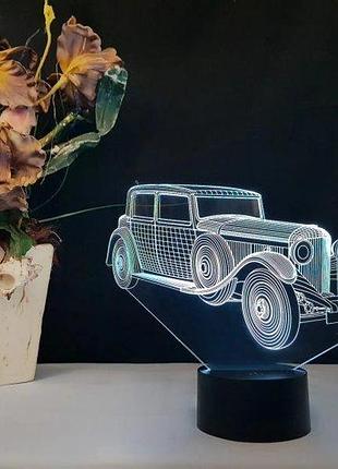 3d ночник "автомобиль 11" (увеличенное изображение) + пульт ду + сетевой адаптер + батарейки (3ааа) 3dtoyslam