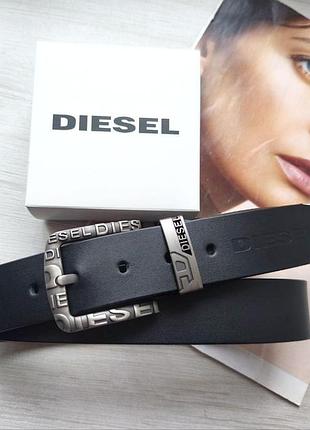 Мужской кожаный ремень diesel черный