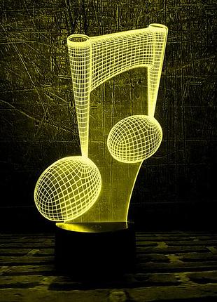 Сменная пластина для 3d светильников "нота" 3dtoyslamp