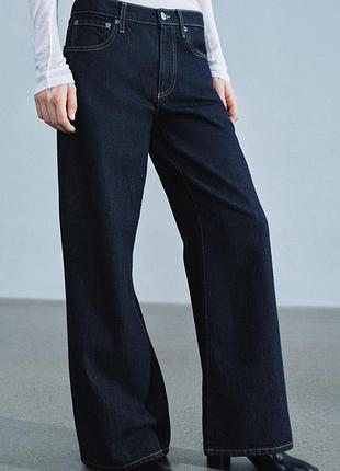 Джинсы zw collection wide-leg с низкой посадкой