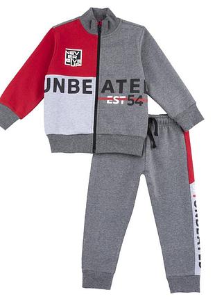 Утепленный спортивный костюм chicco grey red