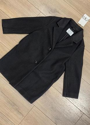 Пальто zara дитяче чорне класичне, розмір 6-7 років (120 см)