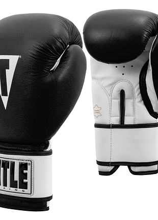 Боксерські рукавиці title premier leather black/white l 14 oz.