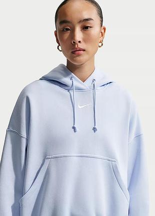 Оригінал спортивне жіноче худі nike sportswear phoenix fleece dq5858-407 кофта найк блакитна на флісі оригинал повсякденна осінь демісезон оверсайз m