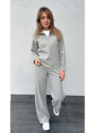 Костюм 786 ангора вʼязка штани та кофта, меланж