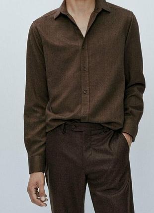 Чоловіча massimo dutti оригінал шоколадна сорочка