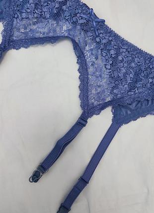 Кружевной пояс для чулок ann summers (синий / васильковый, размер s-m / 10-12)