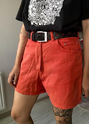 Яскраві джинсові шорти бермуди з високою посадкою s/m high waist (100% котон)