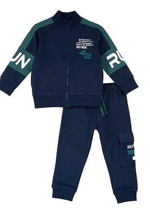 Утепленный спортивный костюм chicco dark blue green
