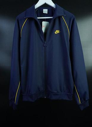 Чоловіча вінтажна спортивна олімпійка оригінал vintage y2k nike embroidered logo track jacket navy/yellow size l