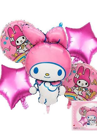 Набор фольгированных воздушных шаров my melody май мелоди санрио 5 шт в упаковке tz-132