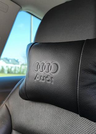 Подушка під голову для поїздок audi ауді, набір подушок на підголівник, подушка для голови в авто tm-96