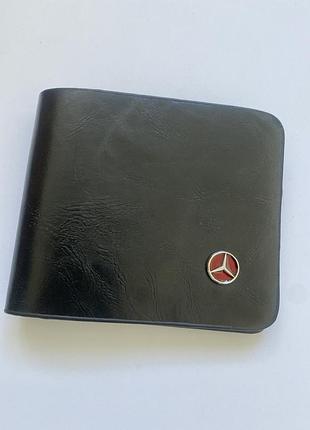 Мужской черный кошелек mercedes-benz / шкіряне портмоне мерседес новое
