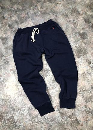 Оригинальные темно-синие спортивные штаны polo ralph lauren флисовые джоггеры l