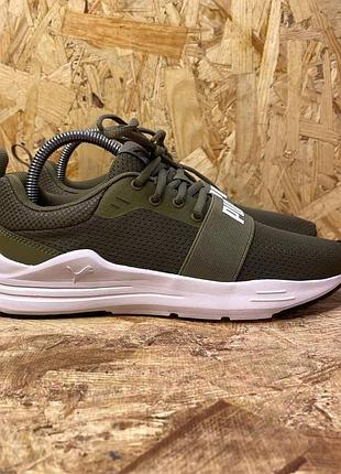Женские кроссовки puma wired run jr olive 374214-12